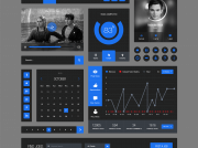Behance Style Flat Ui Kit(PSD)
