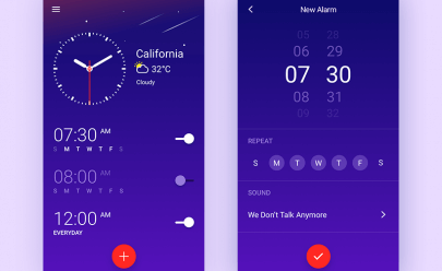 Clock app Design Sketch