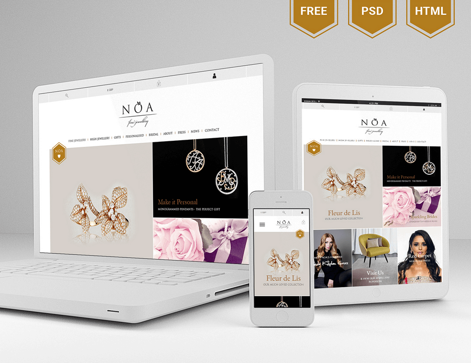 Noa jewelry sales website template