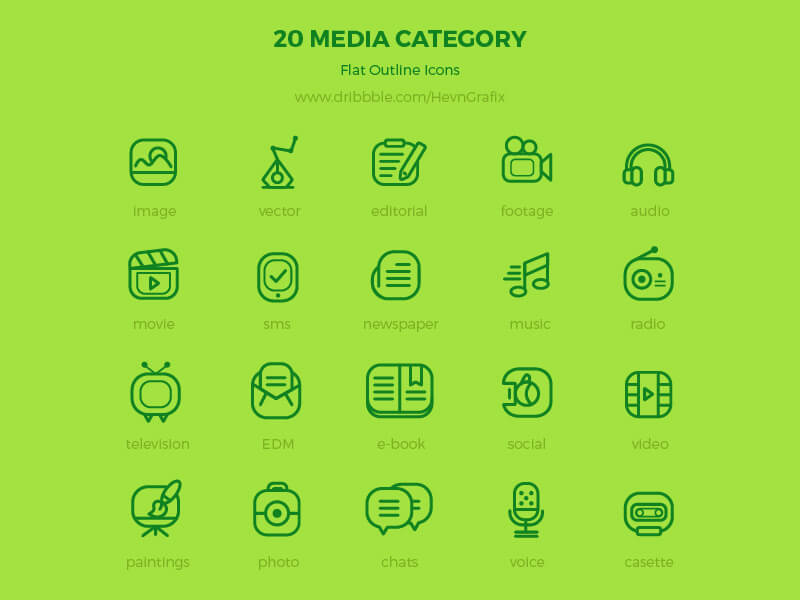 20 Flat Outline icon