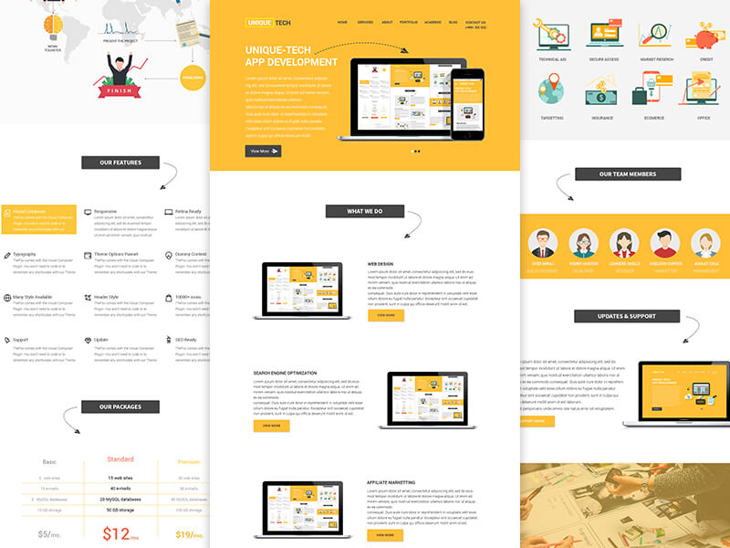 Corporate Yellow Website Template Sketch App