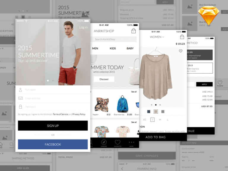 Ecommerce kit app Design