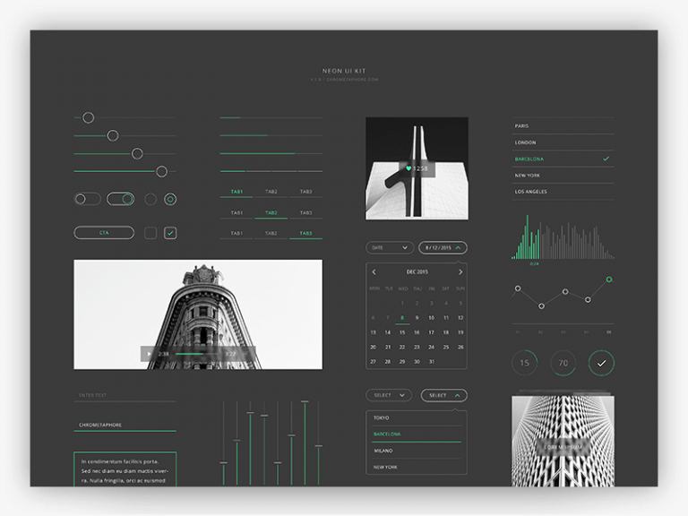 Neon UI Kit PSD