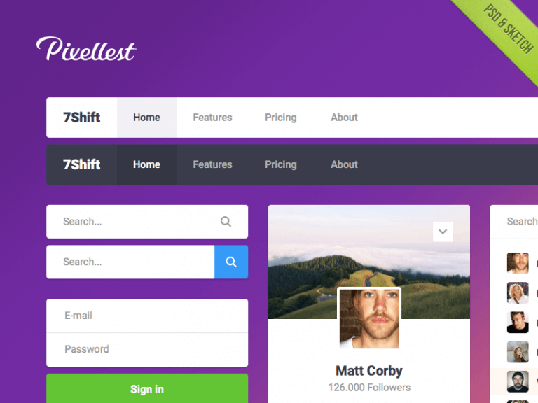 Pearl UI Kit Freebie Sketch - PSD