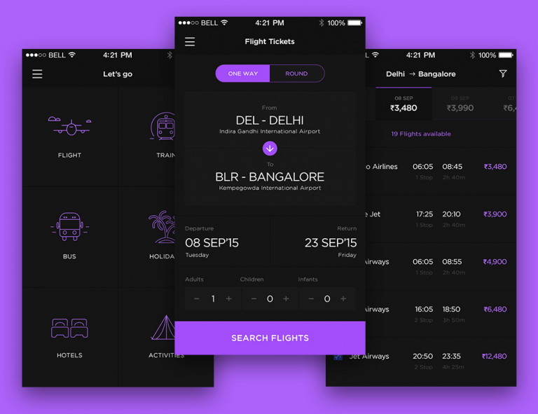 Travel App Design PSD