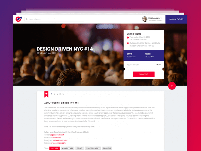 Event Website Template PSD