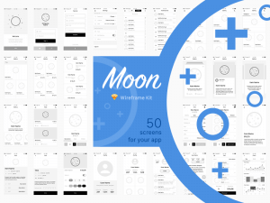 Moon wireframe kit Sketch app