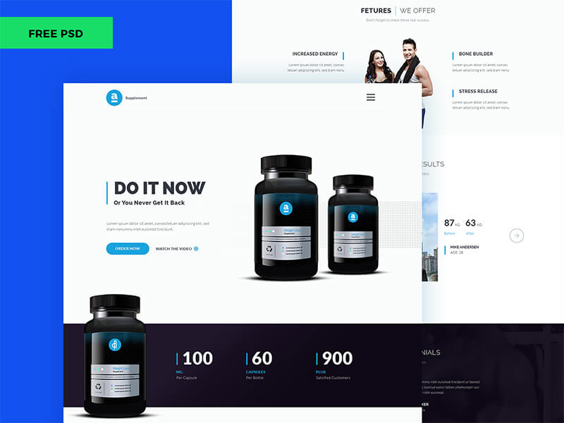 Product Landing Page PSD