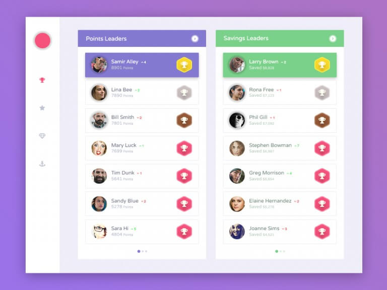 Top list app PSD