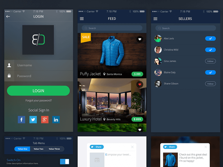 Sales App Psd Design
