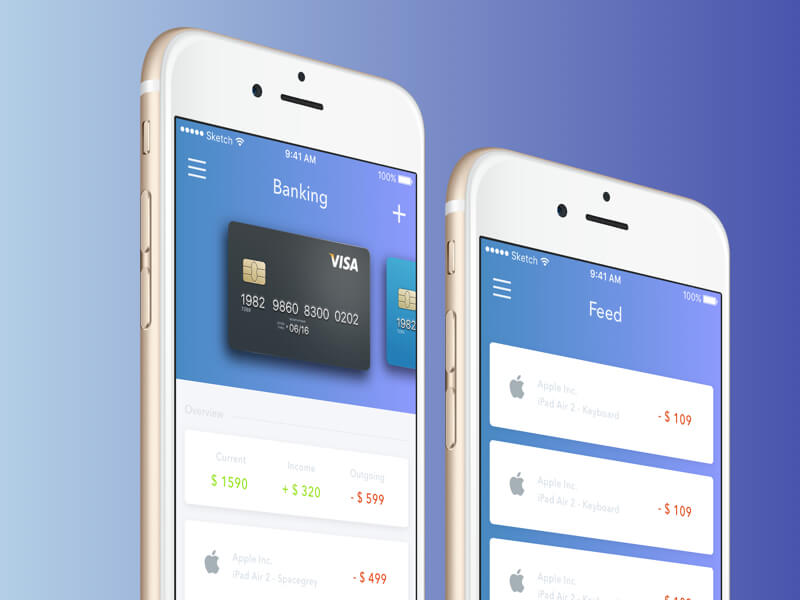 Banking UI app Sketch