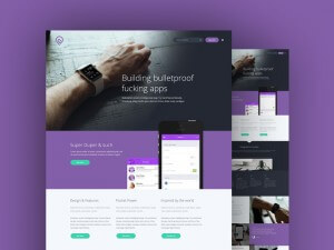 Purple Website Template PSD