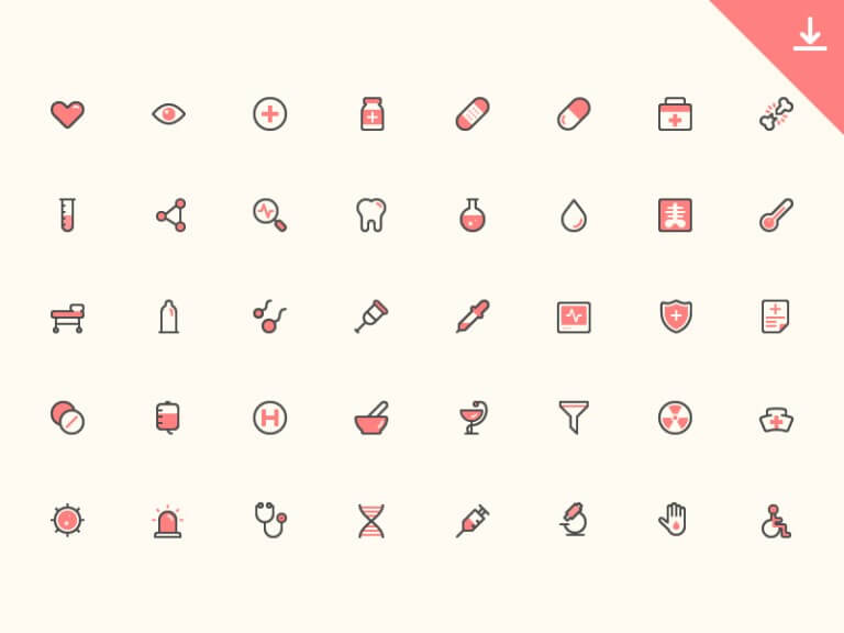 40 Health Icon Set