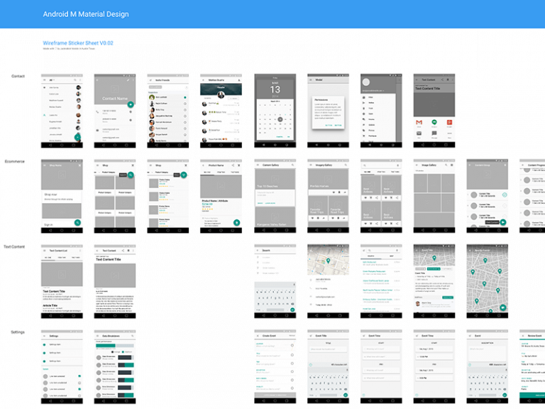 Material Design Wireframe Ui Kit Sketch