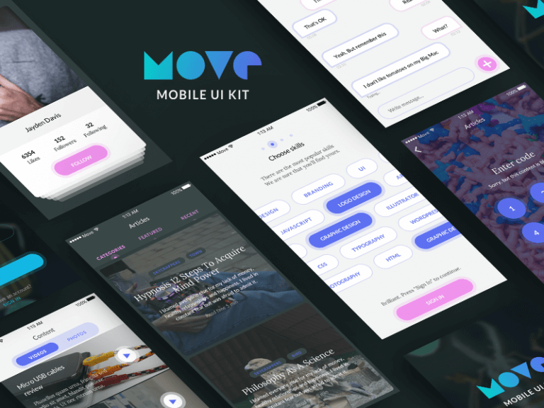 Purple Mobile UI Kit for Sketch