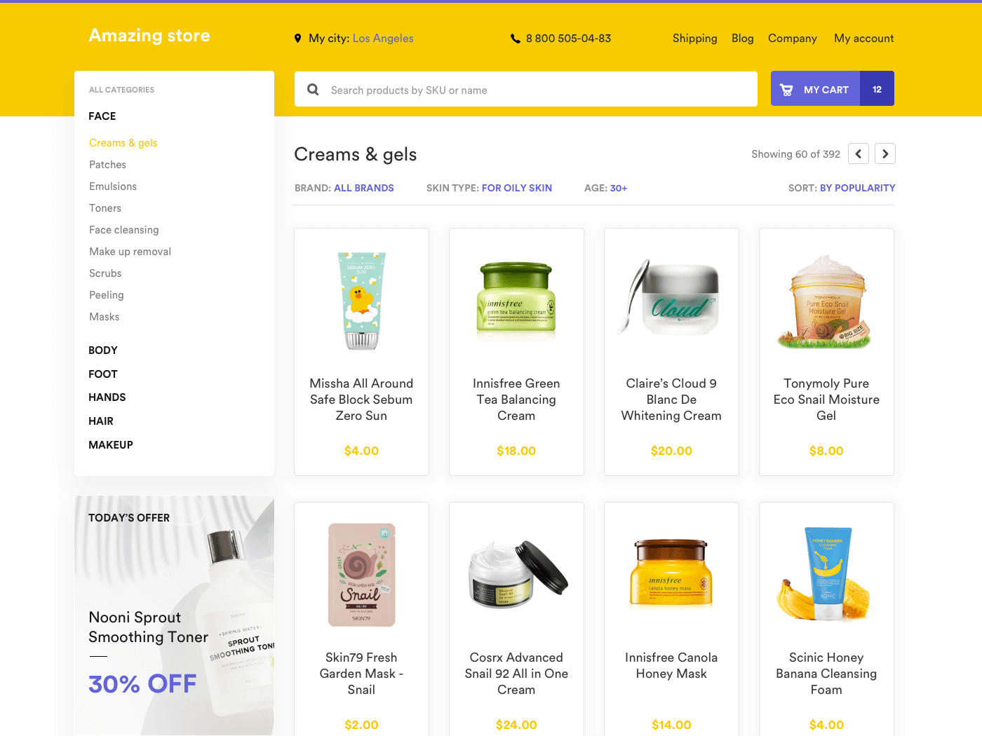 Ecommerce Template Sketch app