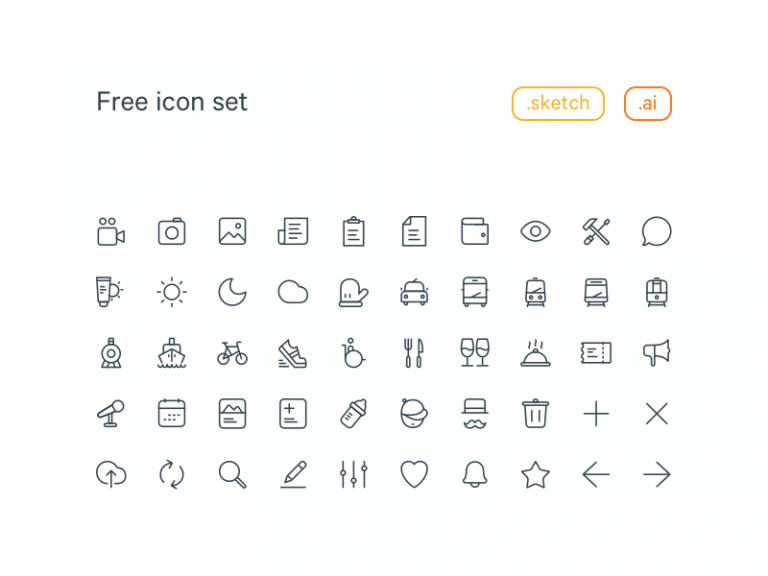 20x20 Free Line Icon set
