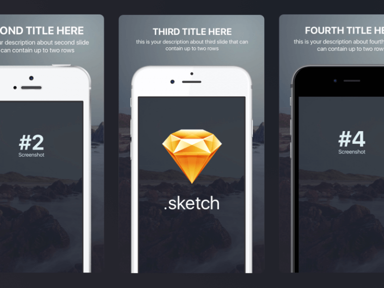Appstore screenshots template for iPhone sizes Sketch