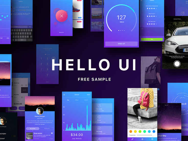 Hello UI Kit Free Sketch app