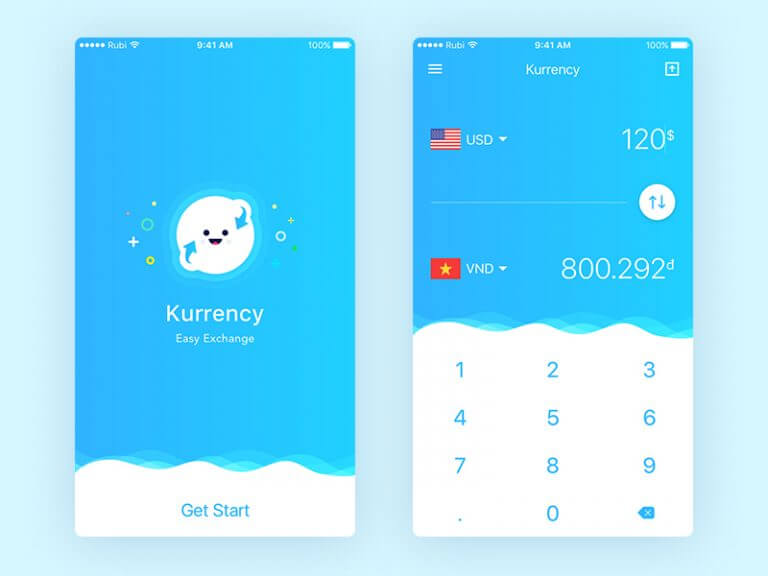 Currency app Ui Kit Sketch