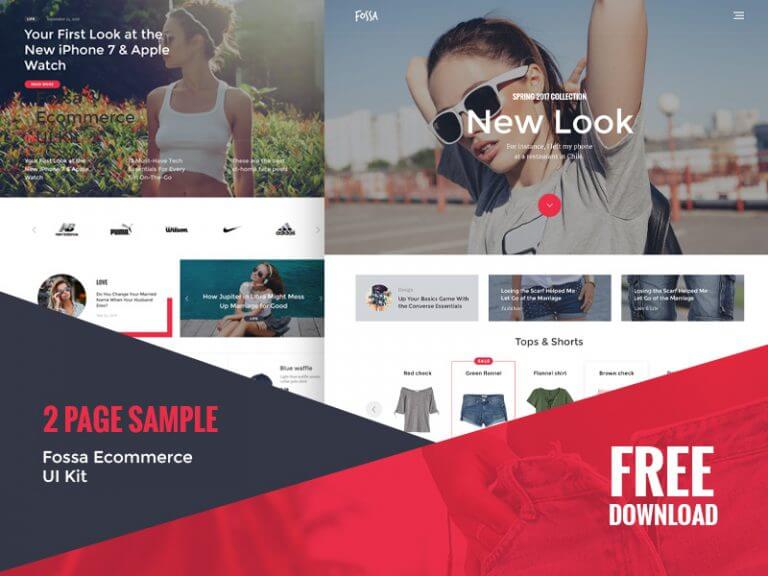 Fossa Ecommerce UI Kit Free PSD