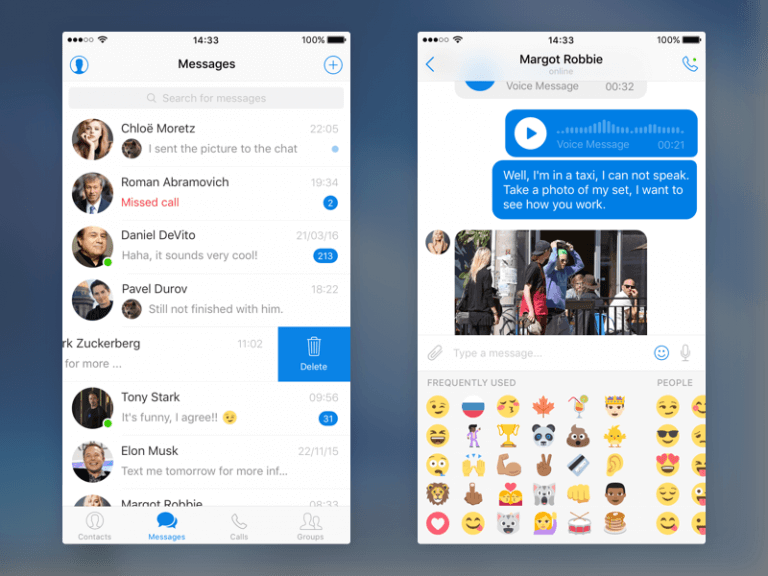 Messenger UI Kit Sketch app