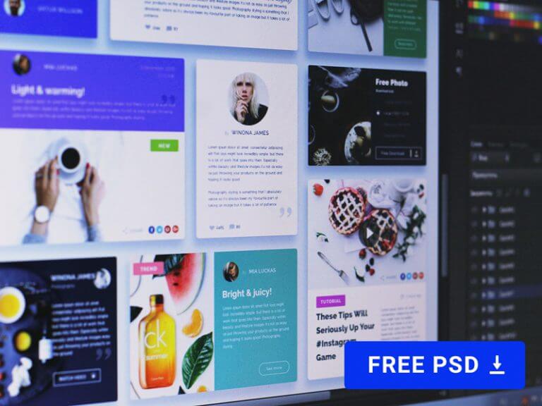 Flat Lay UI kit FREE PSD