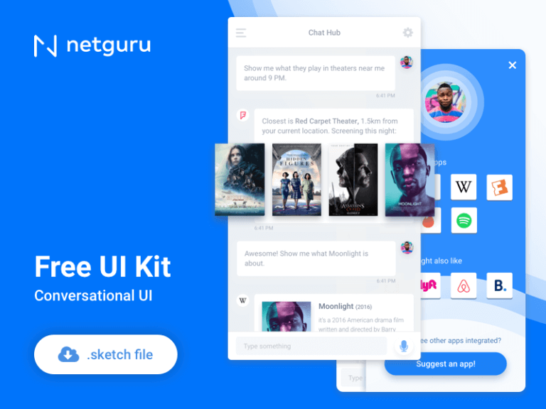 Conversational UI Free Kit Sketchapp