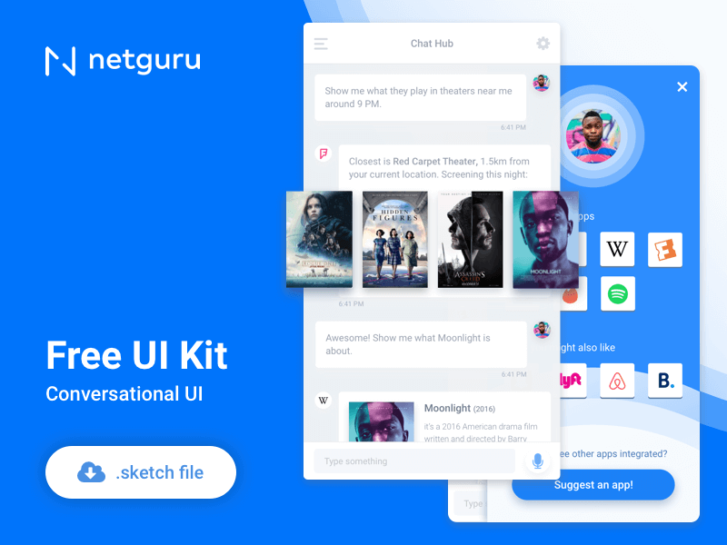 Conversational UI Free Kit Sketch App