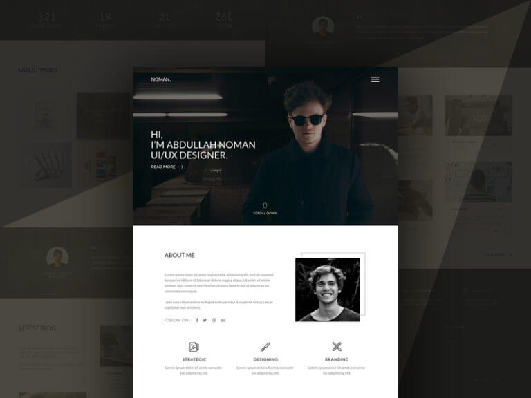 Portfolio Landing Page Free PSD