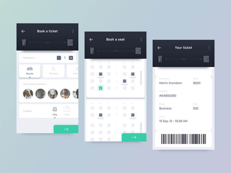 Trip guide app Sketch