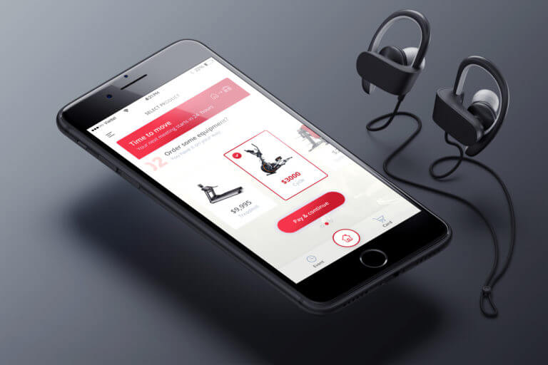 Aviron Mobile app Concept PSD
