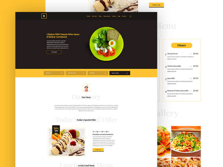 Restaurant Template PSD