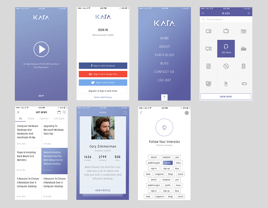 Kata Mobile UI Kit Sketch App