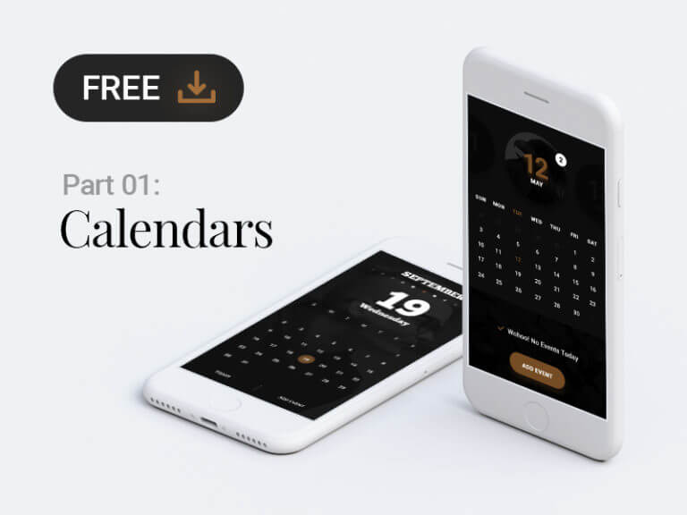 Calendar app design .psd