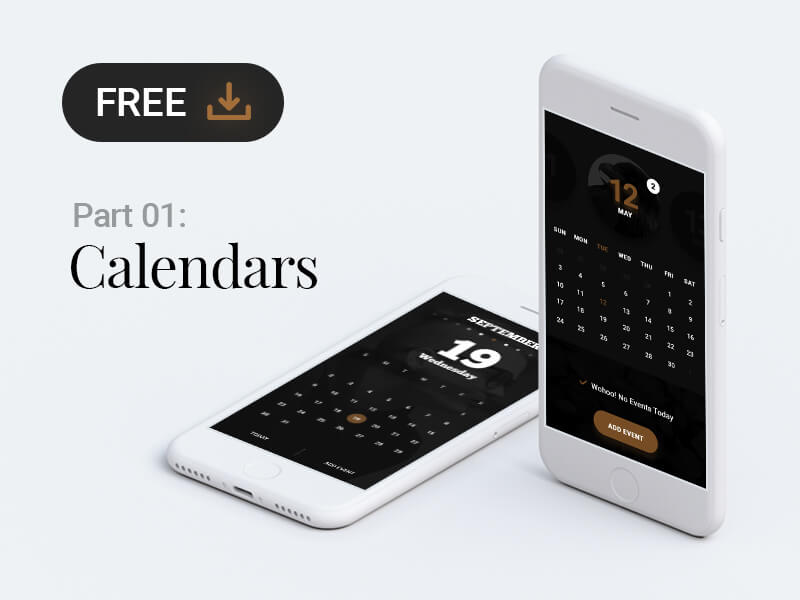 Calendar app design .psd