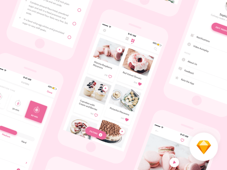Desserts App design Sketch app