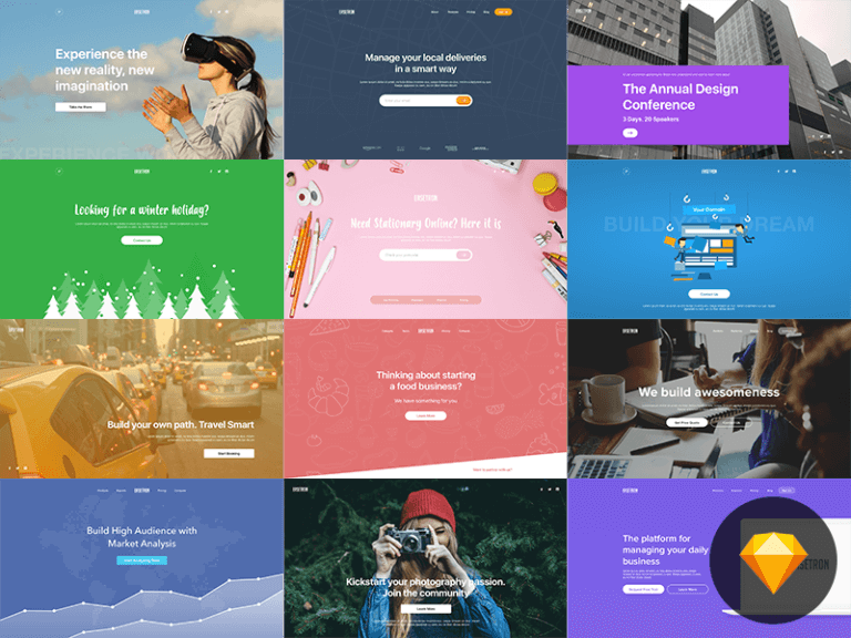 Easetron Web Header Kit Sketchapp