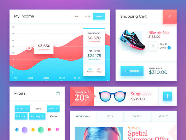 Ecommerce UI Kit PSD