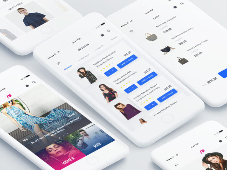 Fashion App UI Kit Sketch app