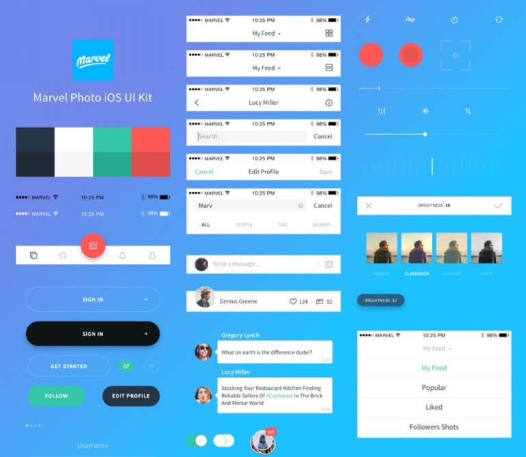Photo iOS UI Kit Sketch app