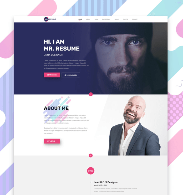 Resume Template PSD
