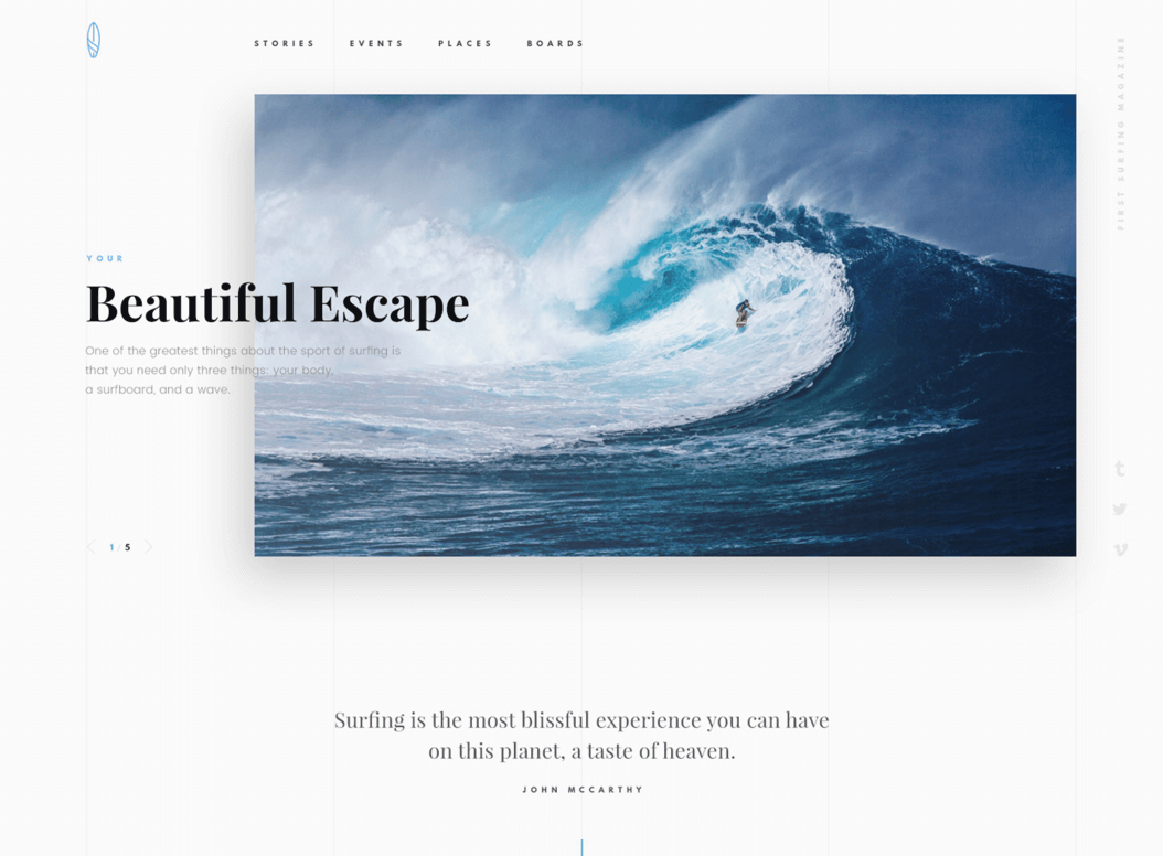 Surfing PSD Web Template