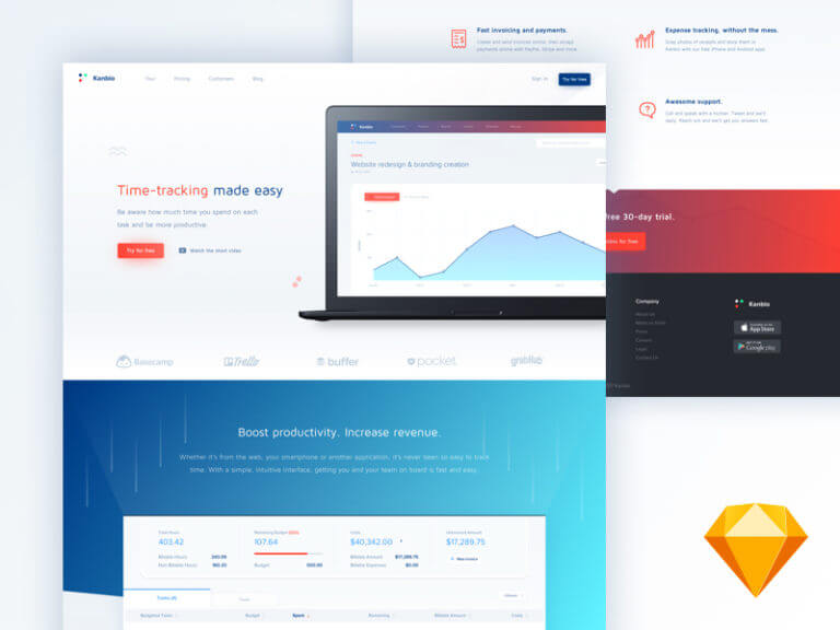 Tracking web template sketchapp