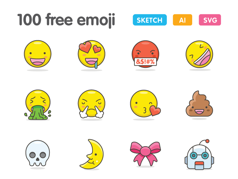 100 Cute Emoji icons FREE