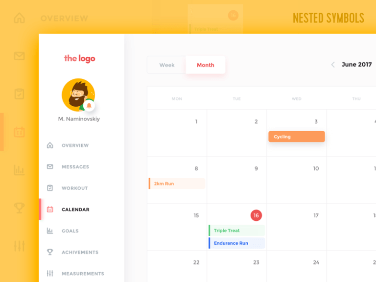 Fitness Calendar Sketch app