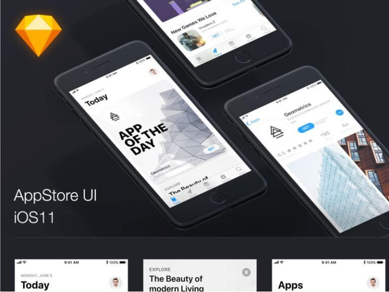 IOS11 app store design kit sketchapp