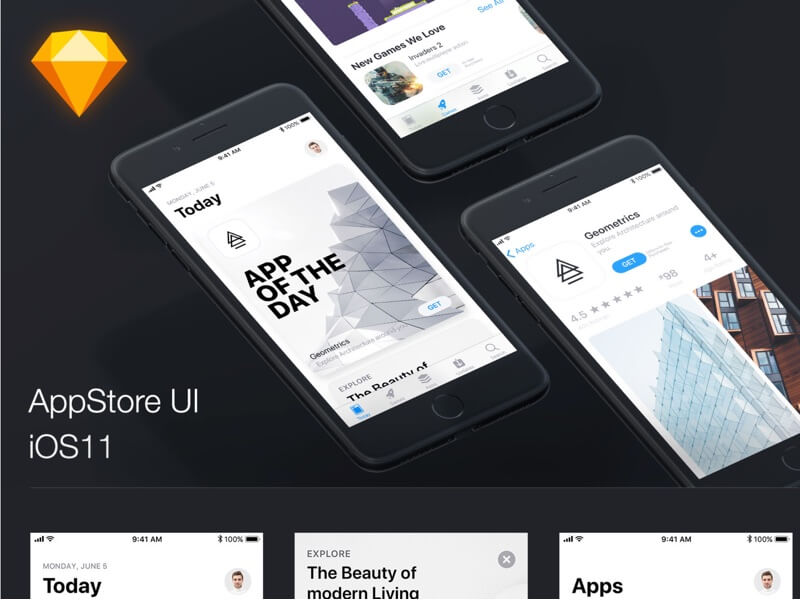 iOS 11 App Store Design Kit Sketch App