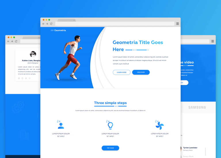 Runner Onepage Template PSD