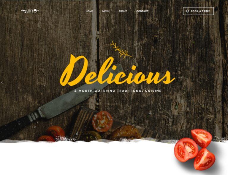 Spice Restaurant Template PSD